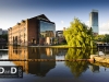 Castlefield canal area Manchester with beetham hilton in background