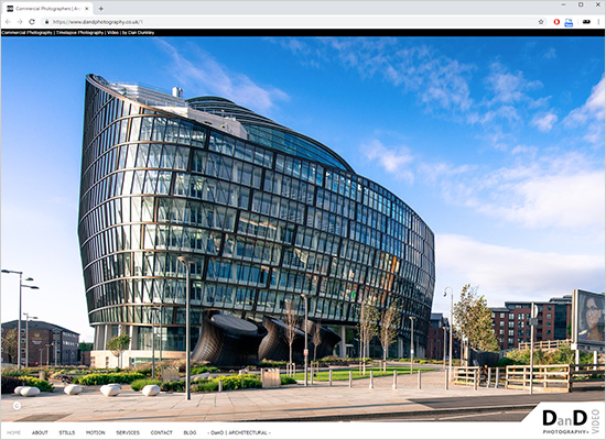 home page screenshot DanD commercial photography