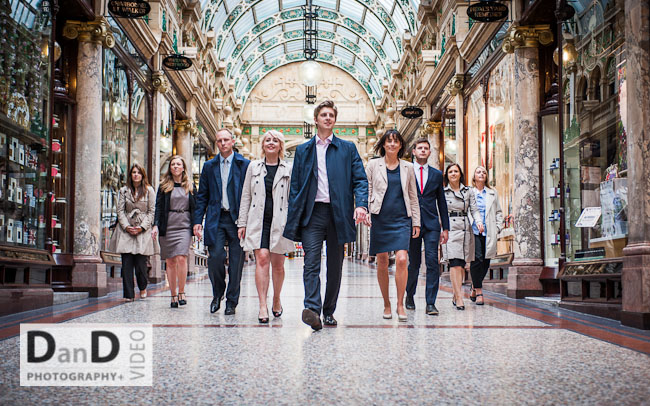People in Victoria Quarter Arcade Leeds, commercial corporate photography assignment for client